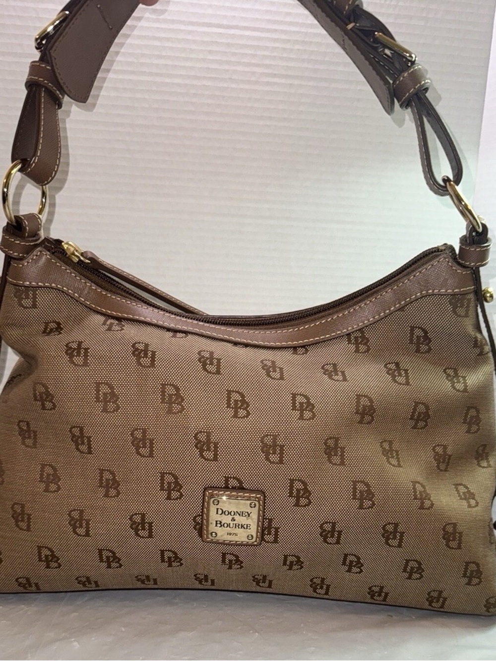 Dooney & Bourke Brown Logo Hobo Shoulder Bag